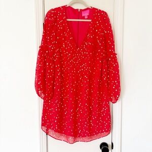 Lilly Pulitzer Cleme silk dress red size 14
